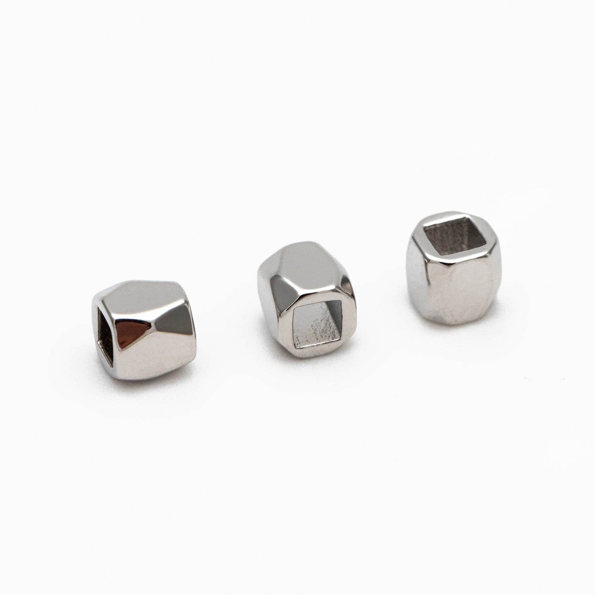 20pcs Gold/ Silver Faceted Spacer Beads 3mm, Real Gold/ Rhodium plated Brass Spacers (GB-247)
